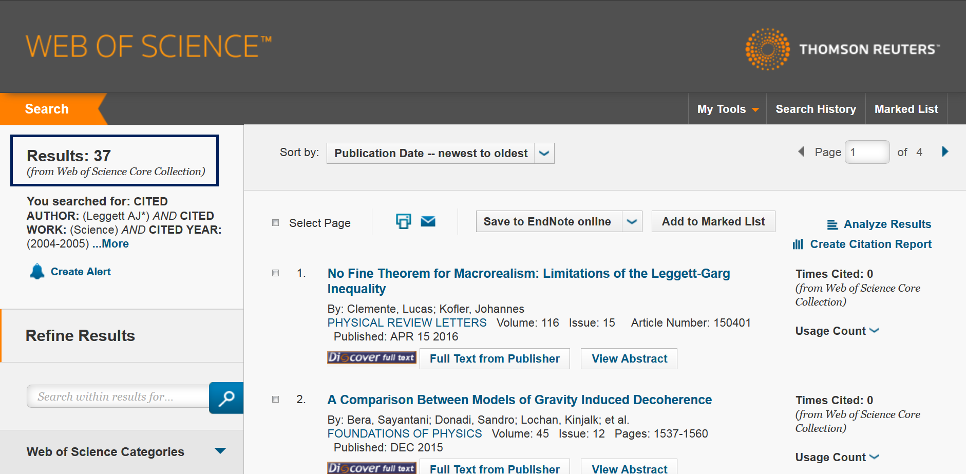 Web of Science - Cited Reference Searching - LibGuides at University of ...